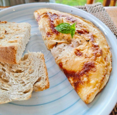 Omelette with Toasted Homemade Bread