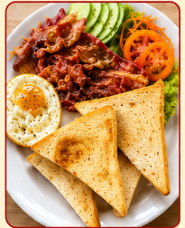Egg, Bacon, Toasted Bread