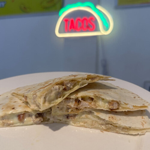 Chicken Quesadilla with Toppings