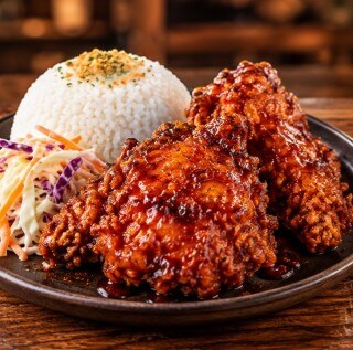 Buttered Crispy Chicken (BBQ Flavor) w/ Rice